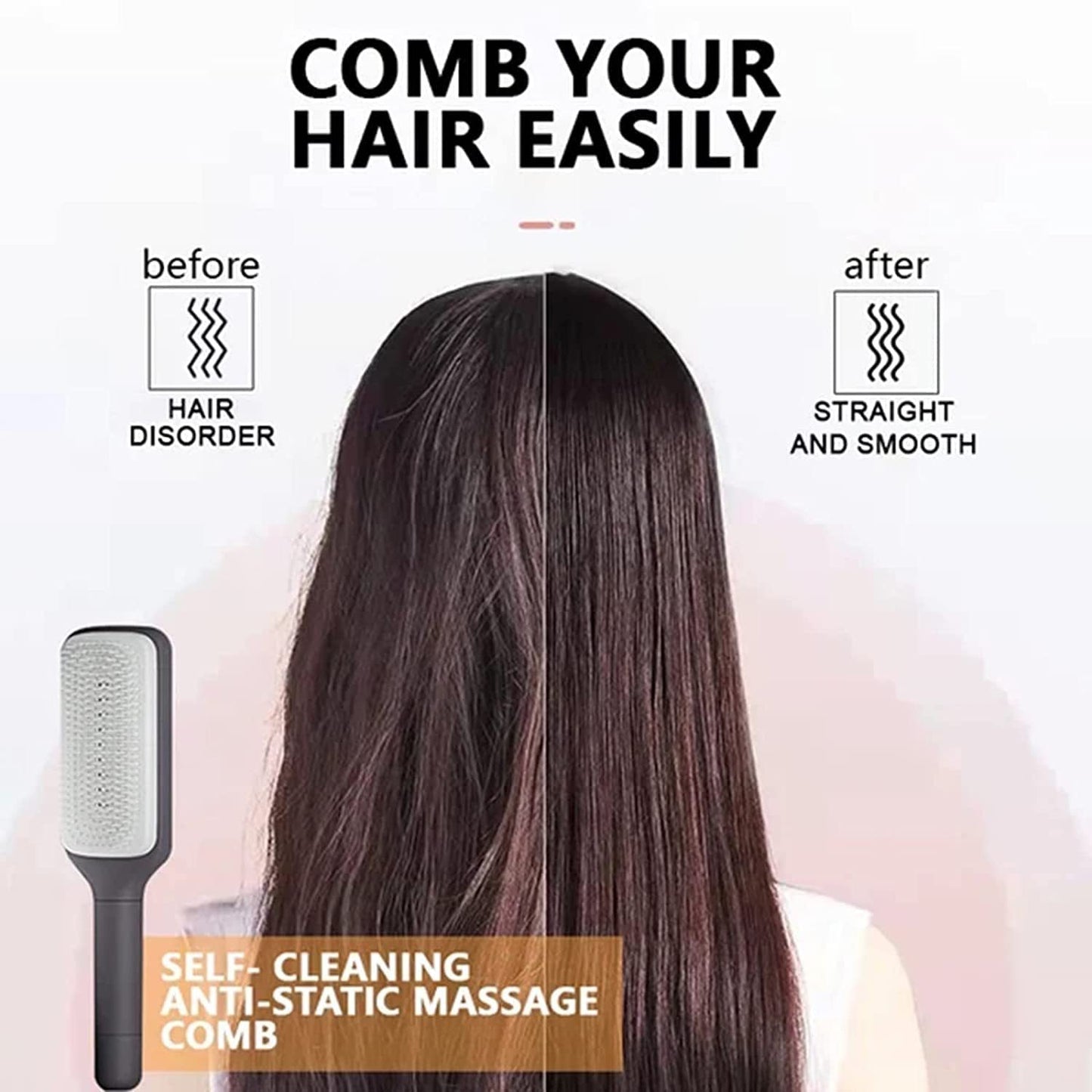 Anti-Static Self Cleaning Hair Comb