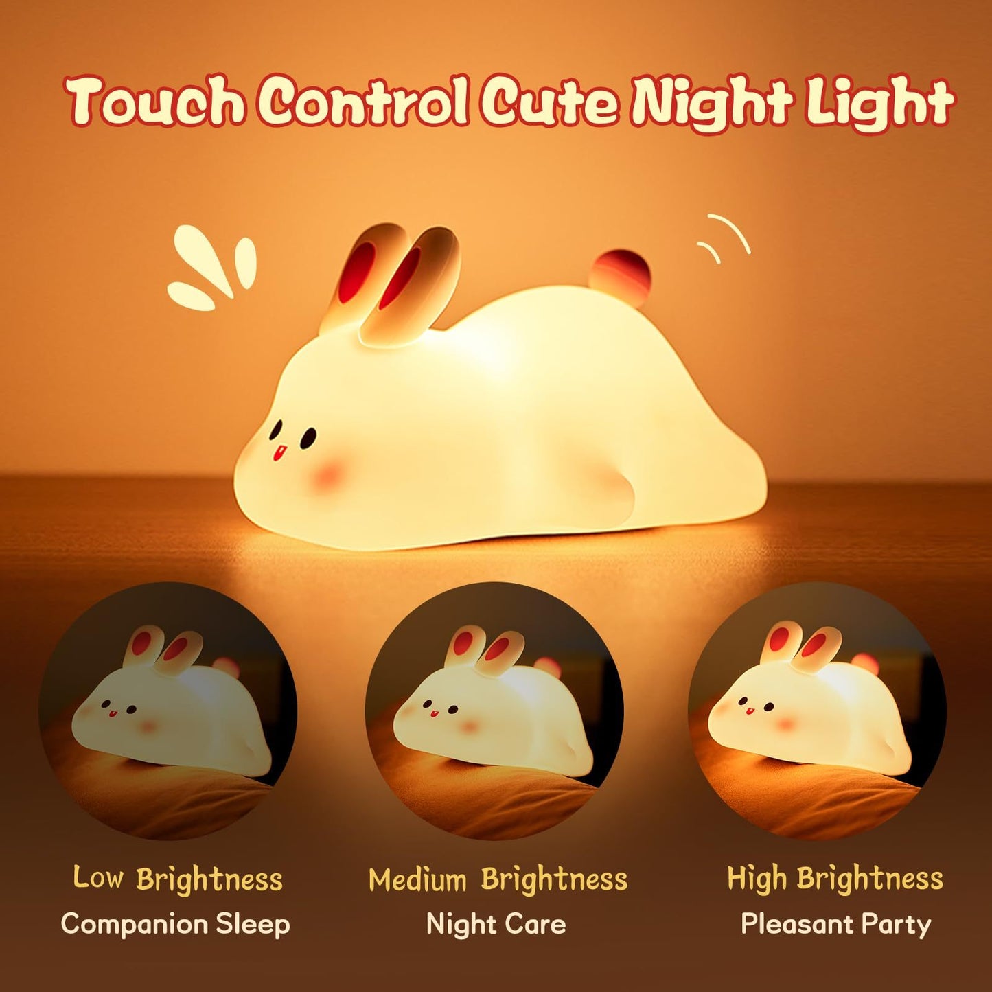 Touch Sensor Big Face Rabbit Lamp