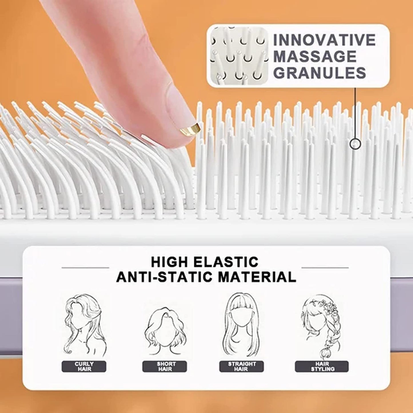 Anti-Static Self Cleaning Hair Comb