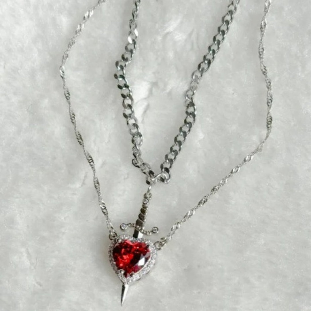 Heart And Sword Necklace